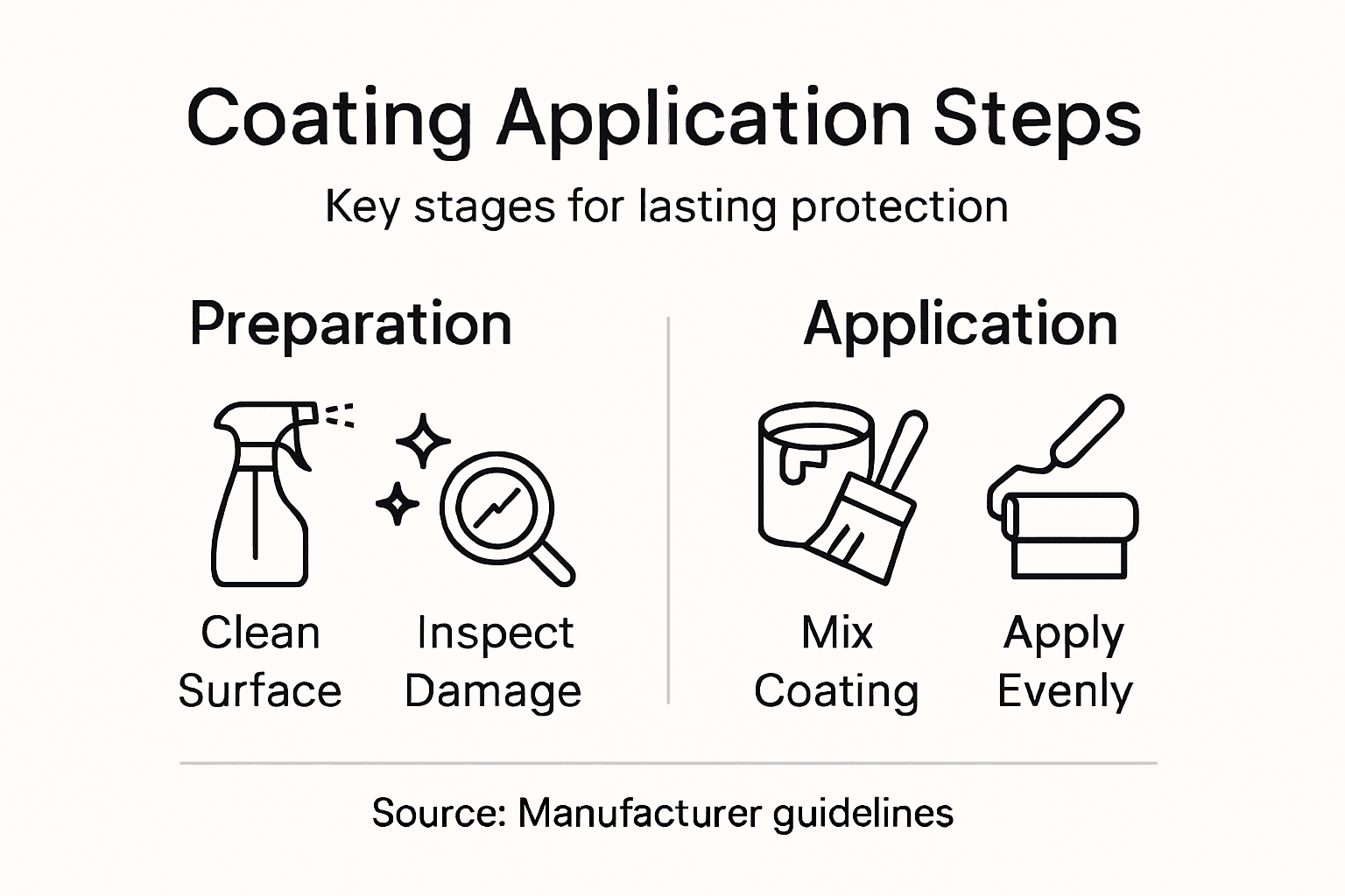 Infographic outlining protective coating steps