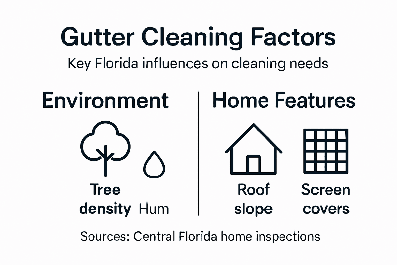 Infographic of Florida gutter cleaning factors