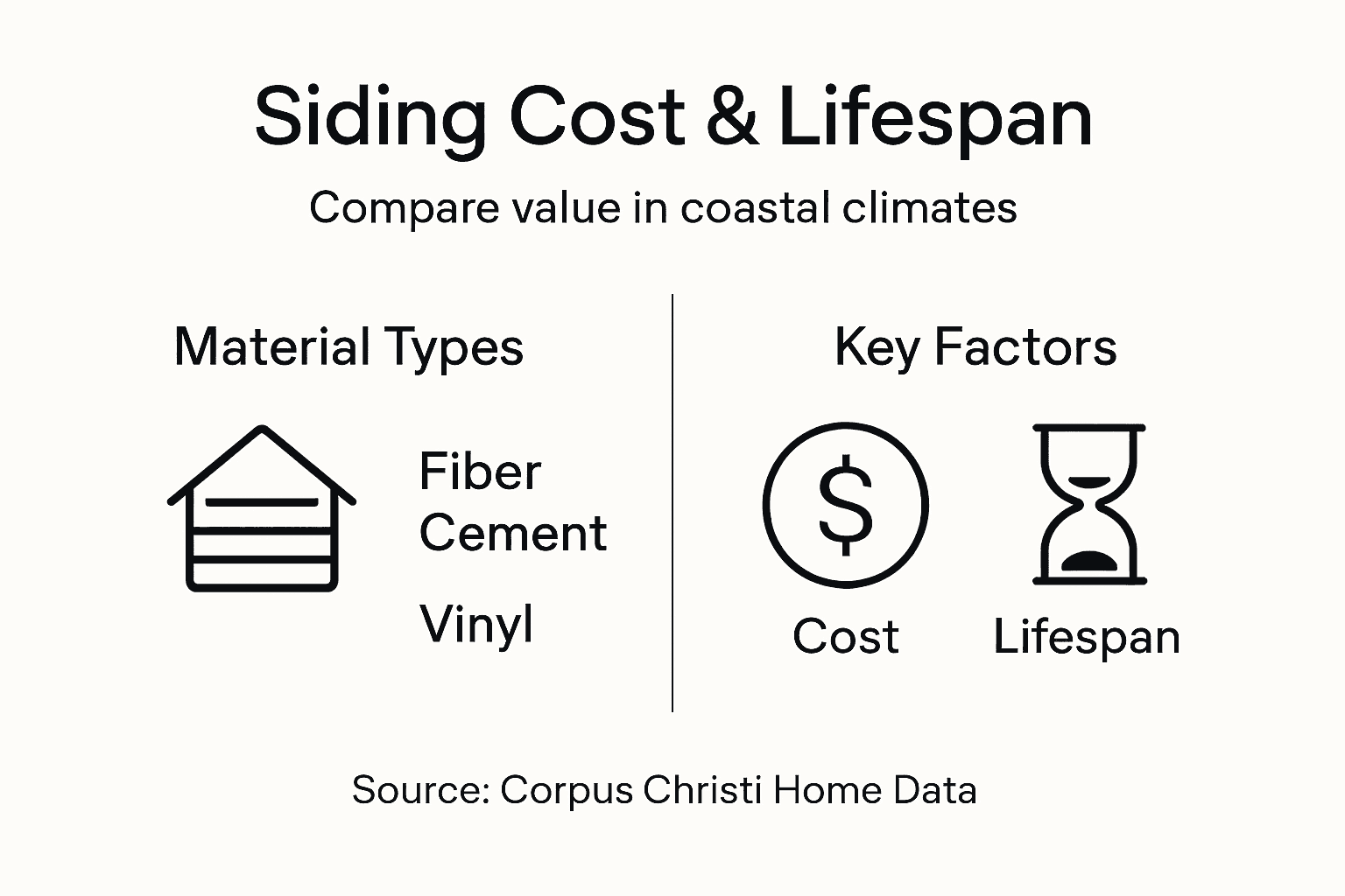 Infographic showing siding costs and longevity
