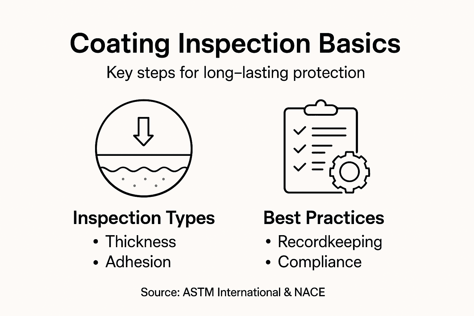 Infographic showing coating inspection basics and best practices