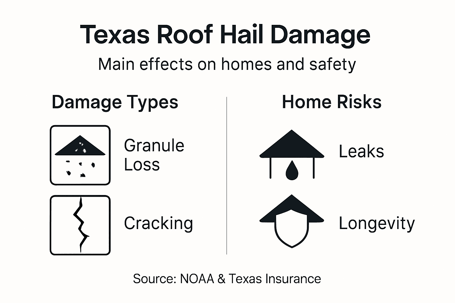 Infographic of hail damage types and risks