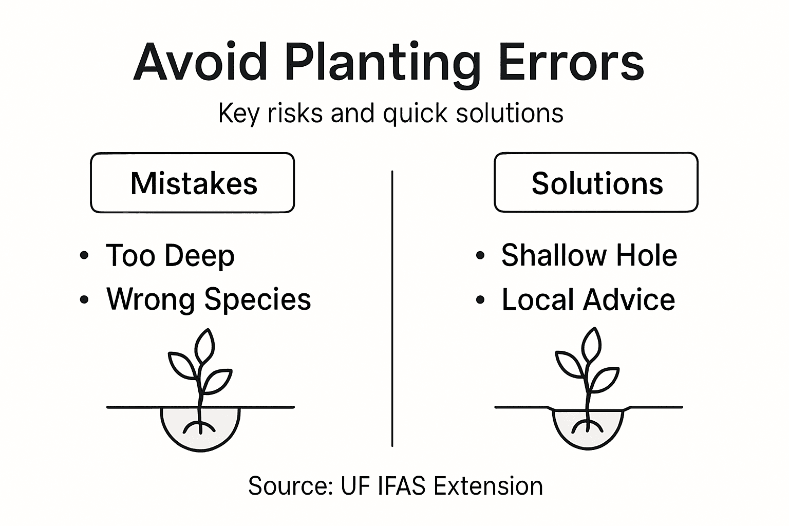 Infographic on top tree planting mistakes