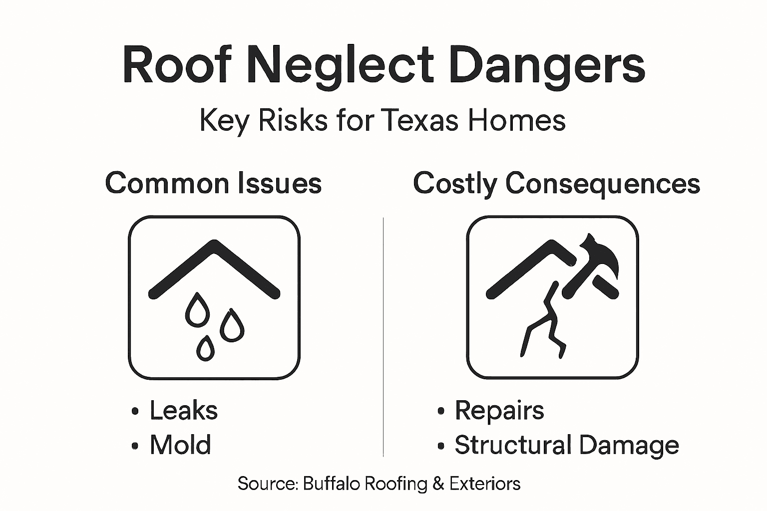 Infographic on roof neglect risks and impacts