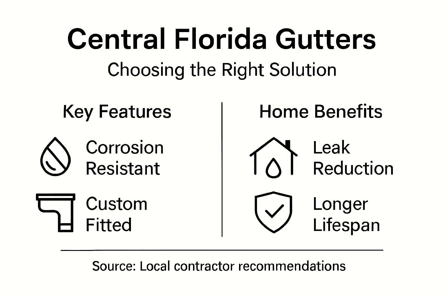 Infographic showing Central Florida gutter solutions summary