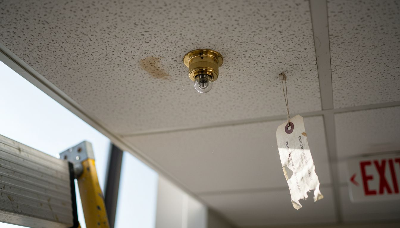 Close-up of heat-sensitive sprinkler head