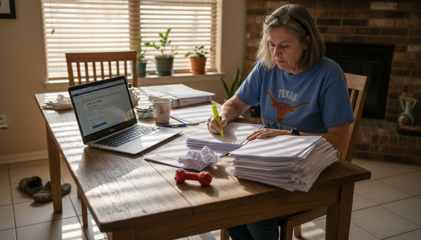 Homeowner preparing Texas pool permit forms