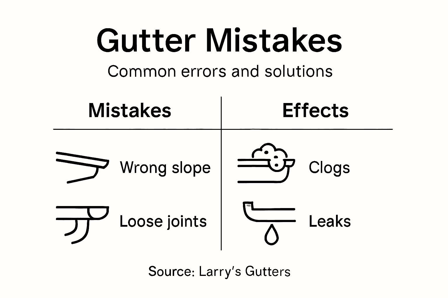 Infographic on common gutter installation mistakes