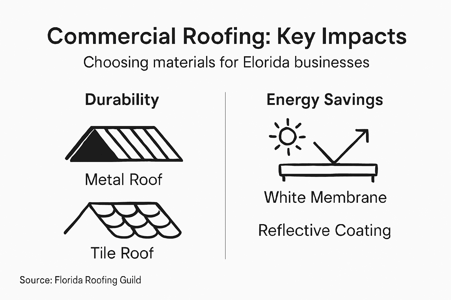 Infographic summarizing commercial roofing choices