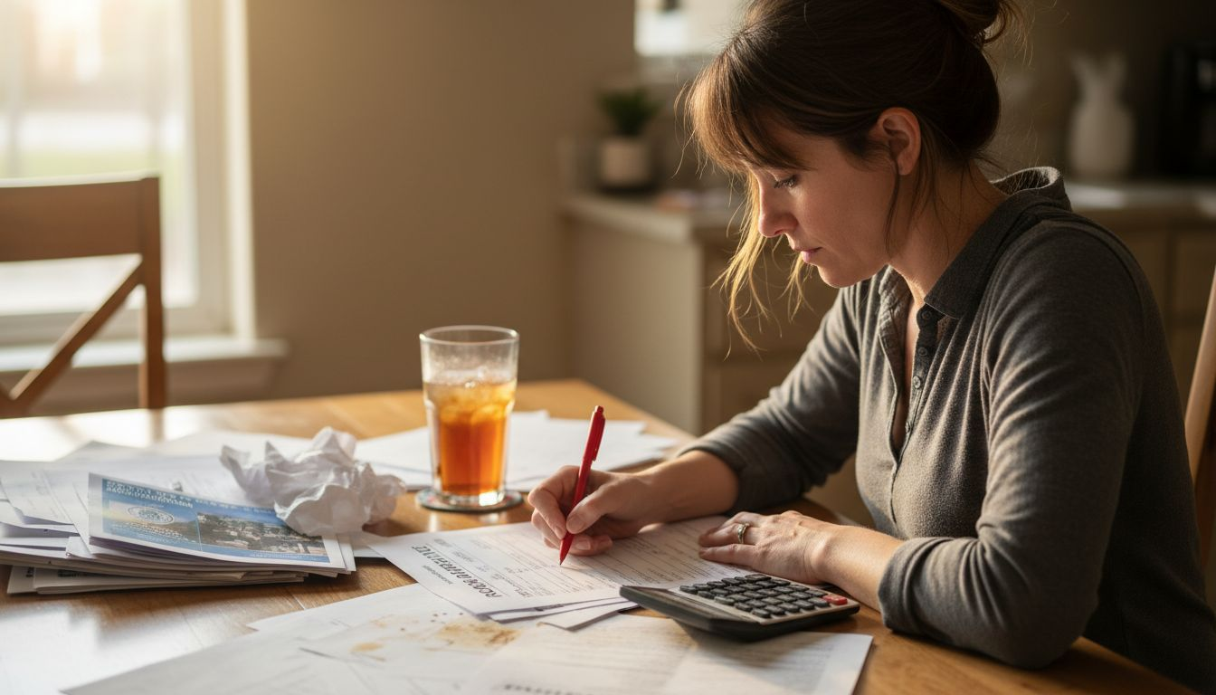 Homeowner reviewing roof estimate paperwork