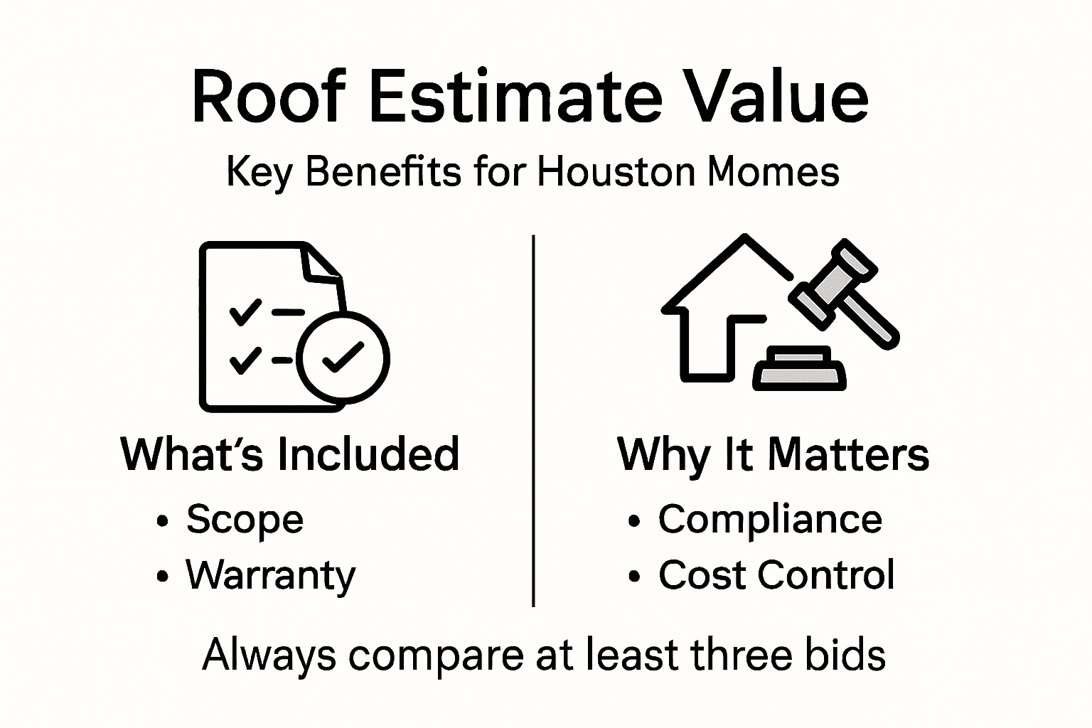 Infographic showing roof estimate key protections