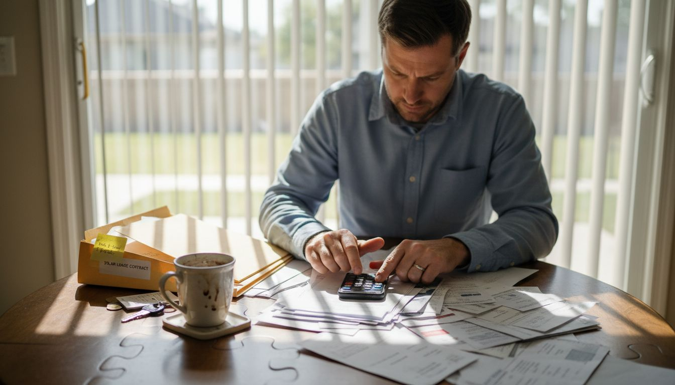 Solar Financing Options Explained: Maximize Savings in Florida 1 Man working through solar lease paperwork