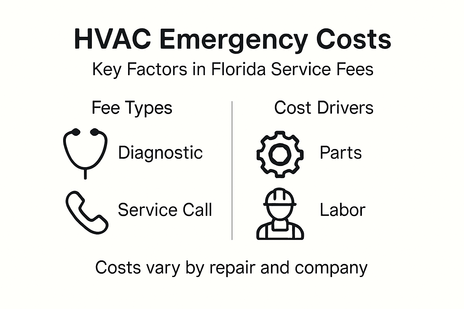 Infographic of Florida HVAC emergency cost factors