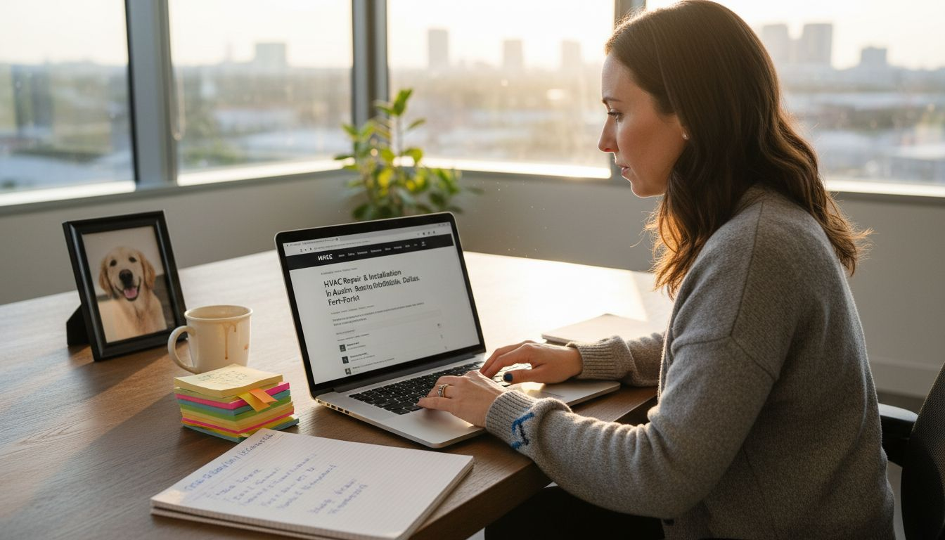 Marketer optimizing HVAC homepage keywords