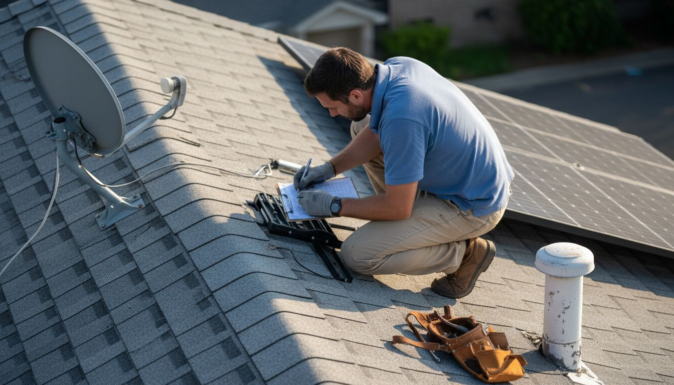 Step by Step Solar Consultation: Guide for Florida Homes 2 Solar consultant inspecting home rooftop panels