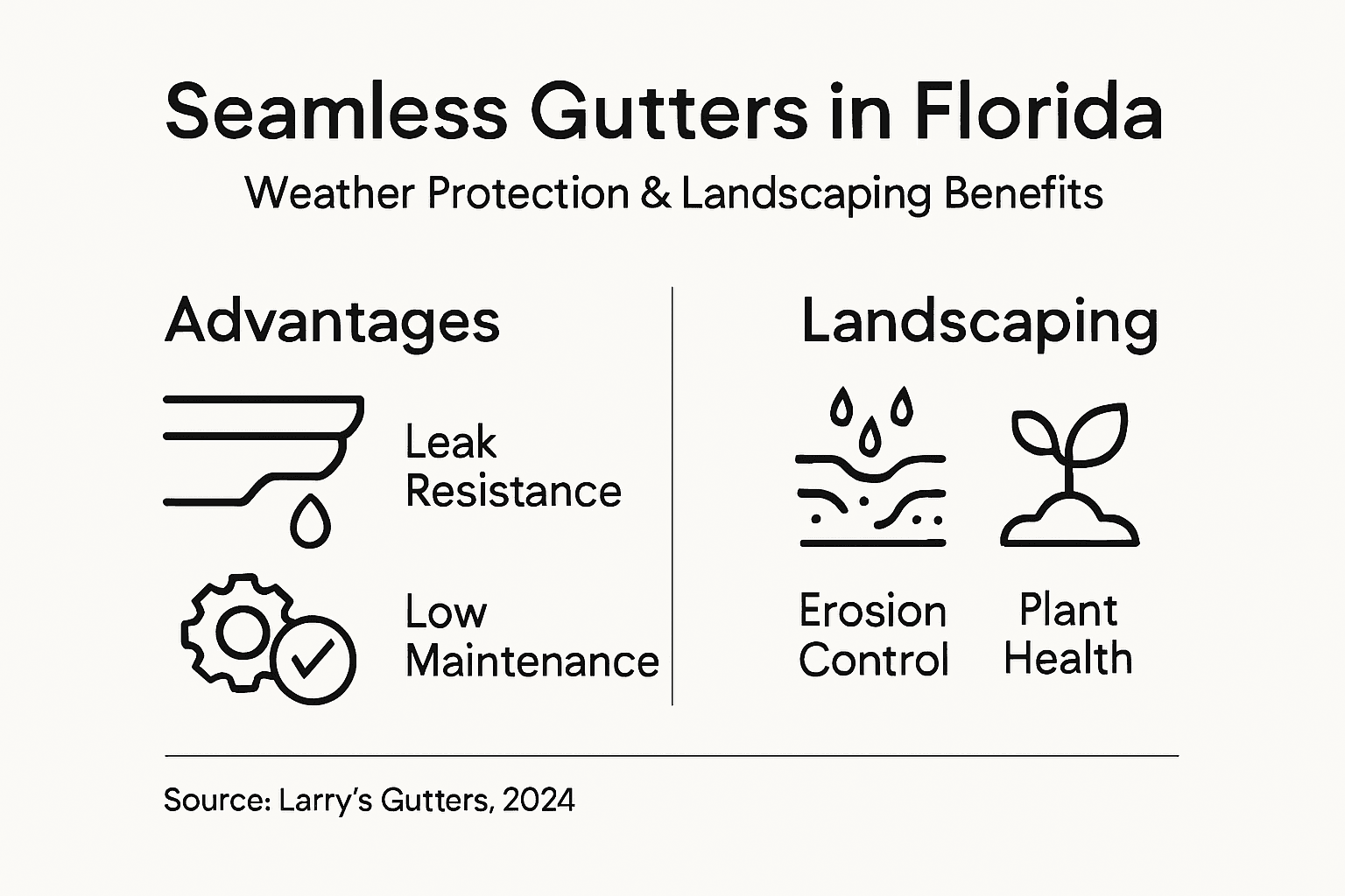 Infographic on seamless gutter Florida benefits