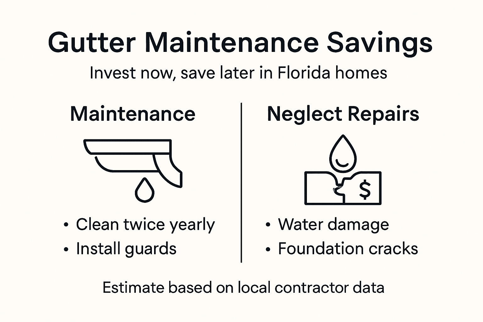 Infographic showing gutter maintenance cost savings