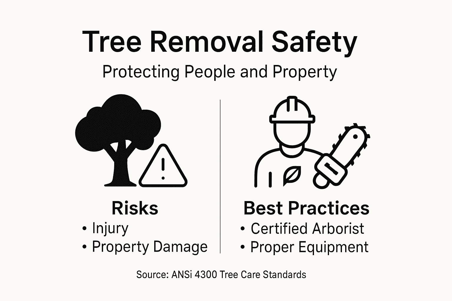 Infographic on tree removal risks and best practices