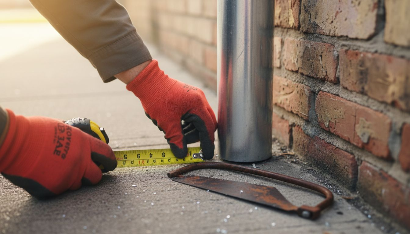 Measuring downspout for accurate cutting