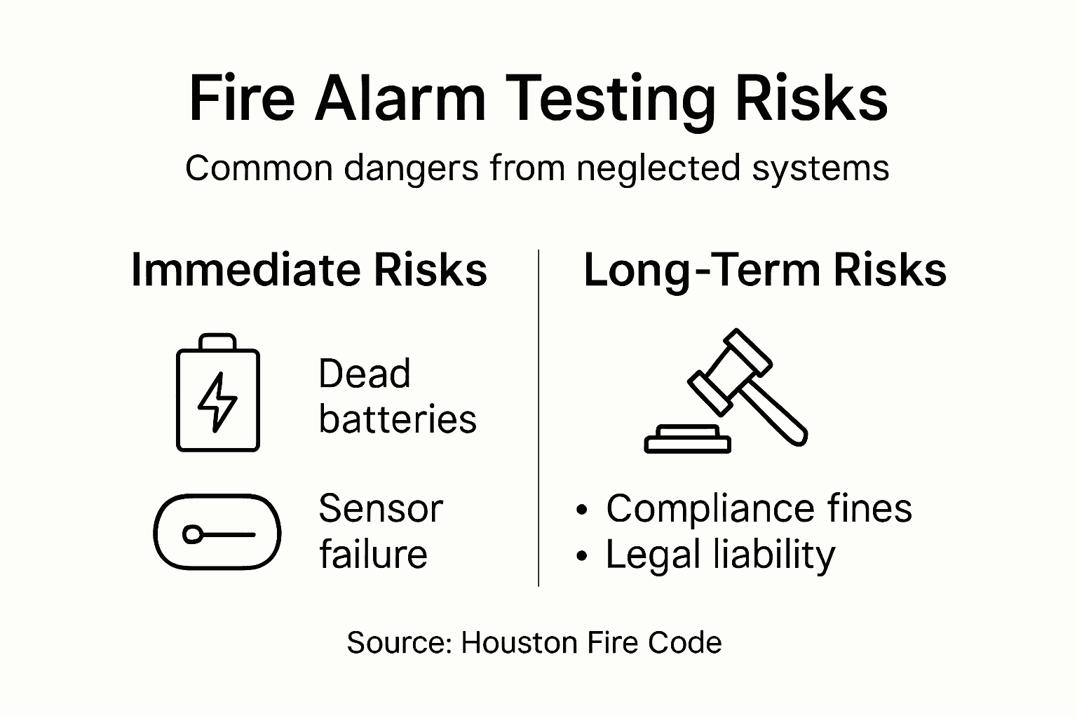 Infographic showing fire alarm risks summary