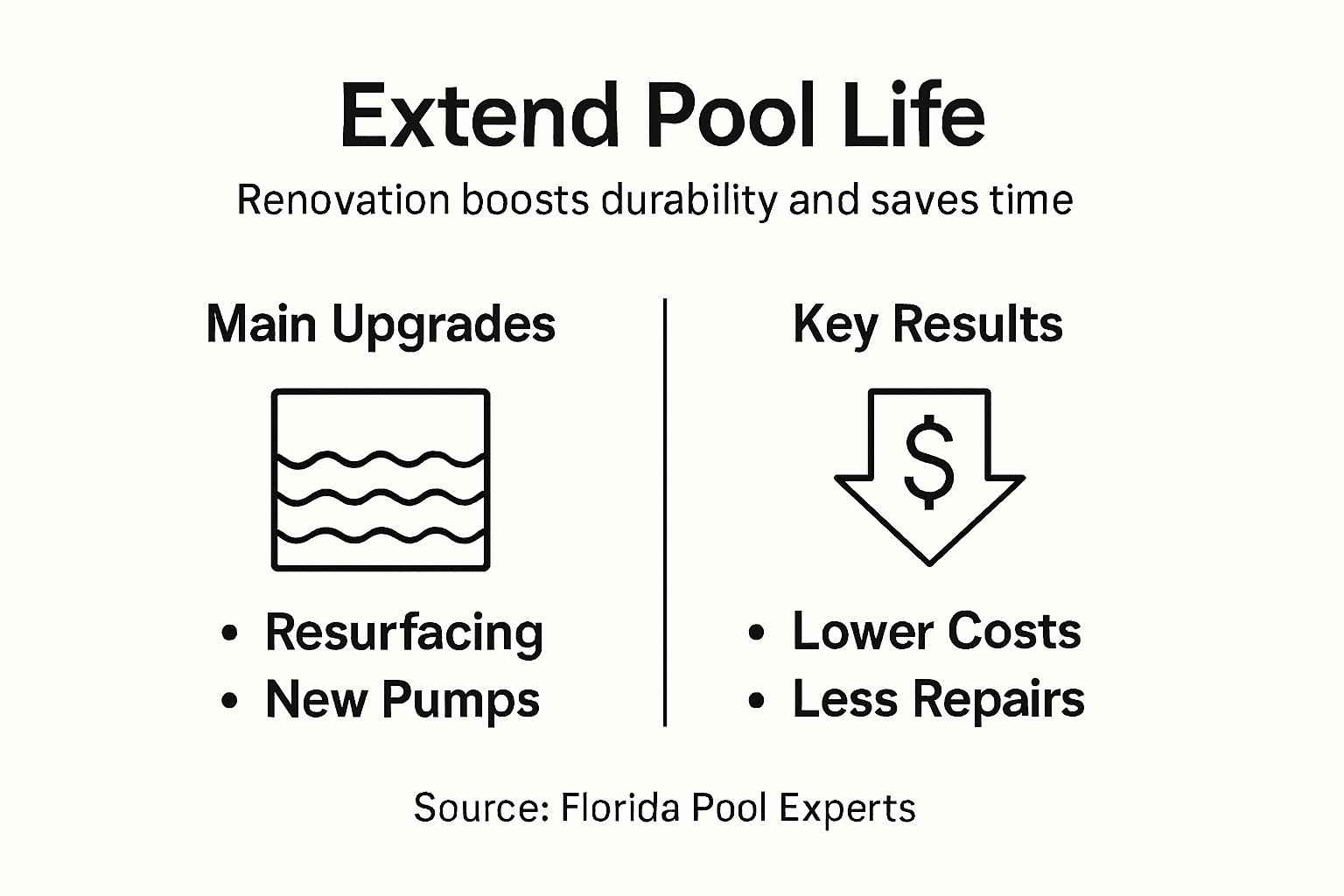 Infographic showing upgrades and benefits for pool lifespan