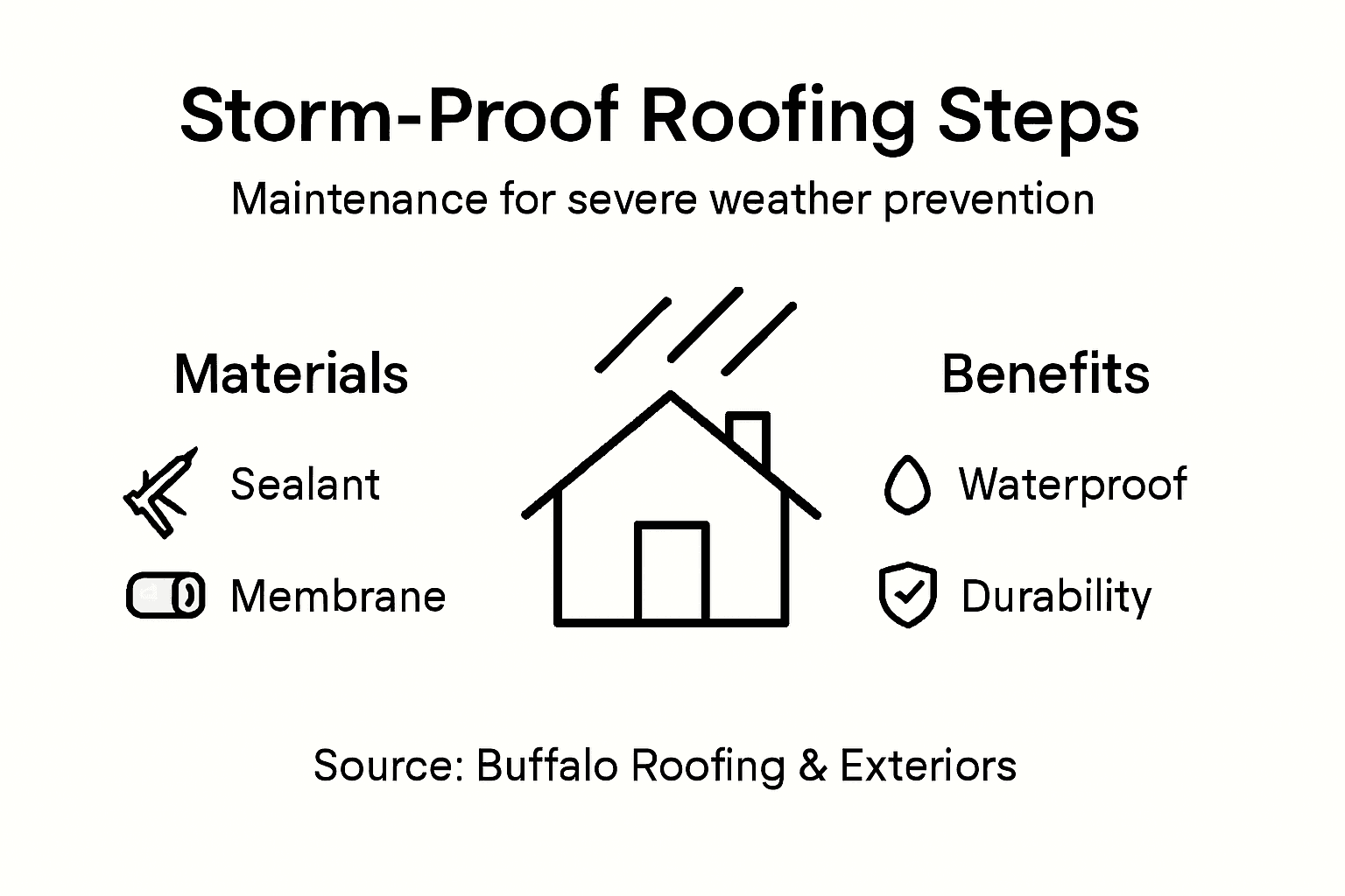 Infographic of roof weatherproofing steps and benefits