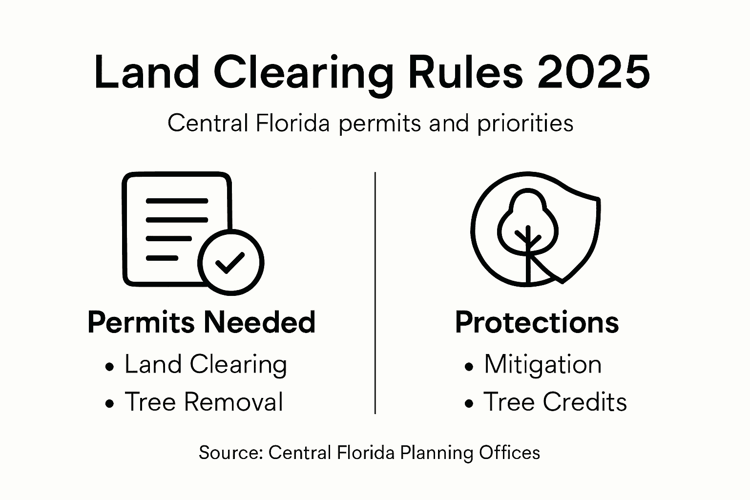 Infographic summarizing 2025 land clearing permits