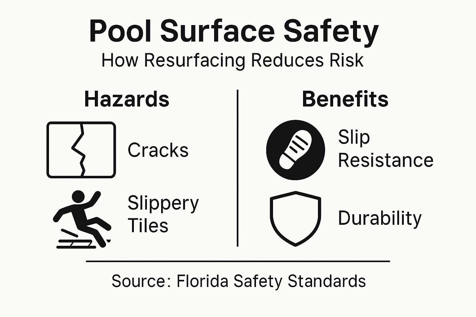 Infographic on pool resurfacing safety and benefits