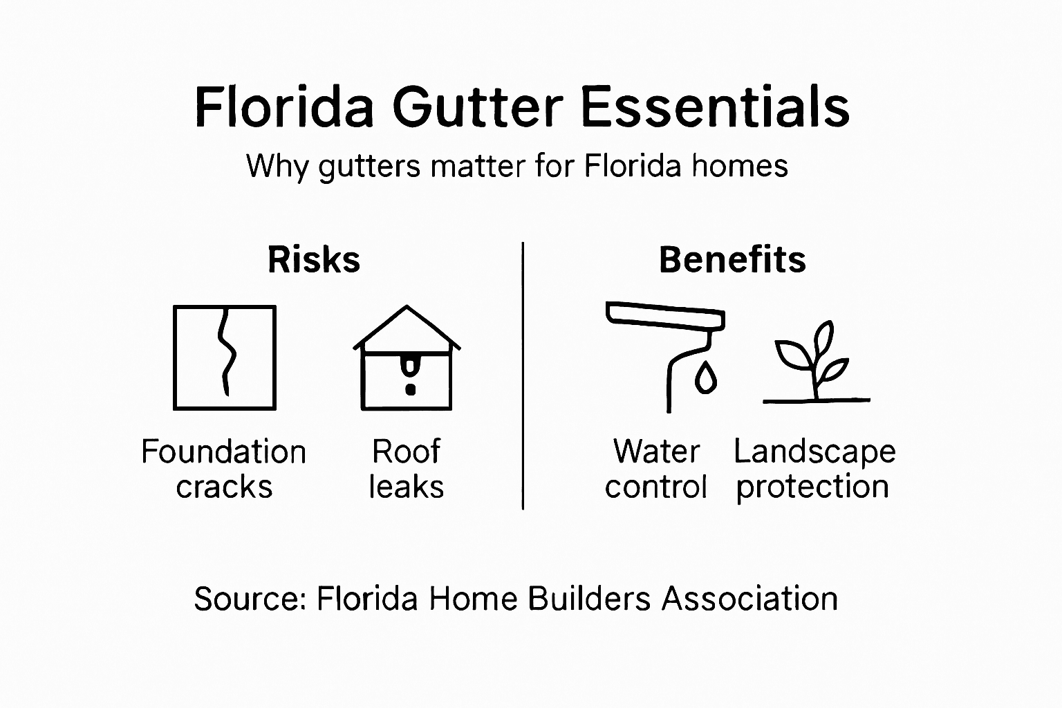Infographic on gutter risks and benefits Florida
