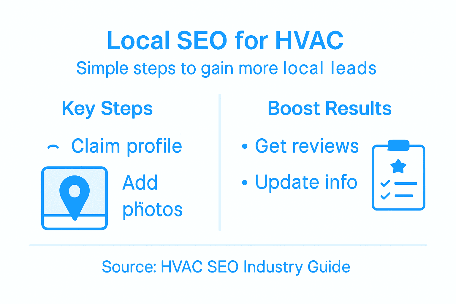 Infographic showing local SEO basics for HVAC