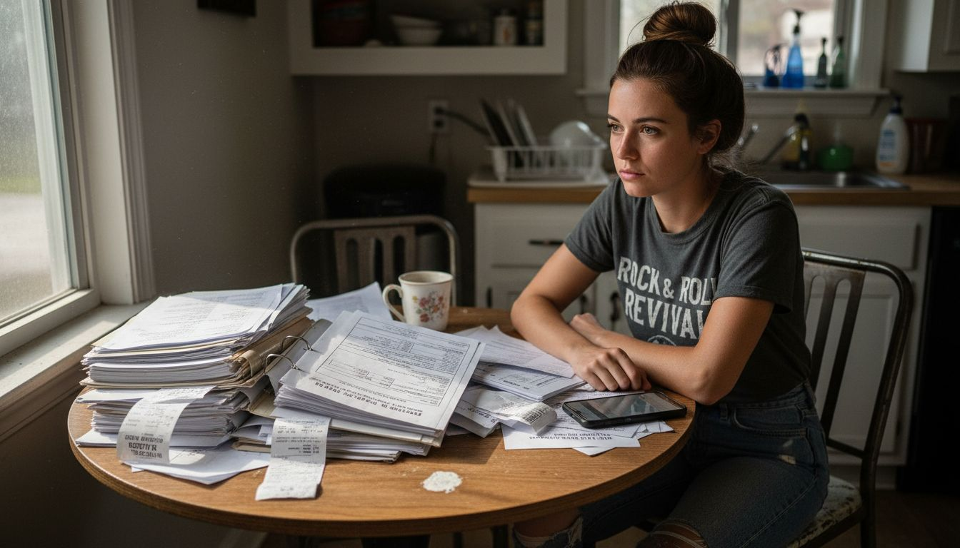 Homeowner checks roofing estimate paperwork