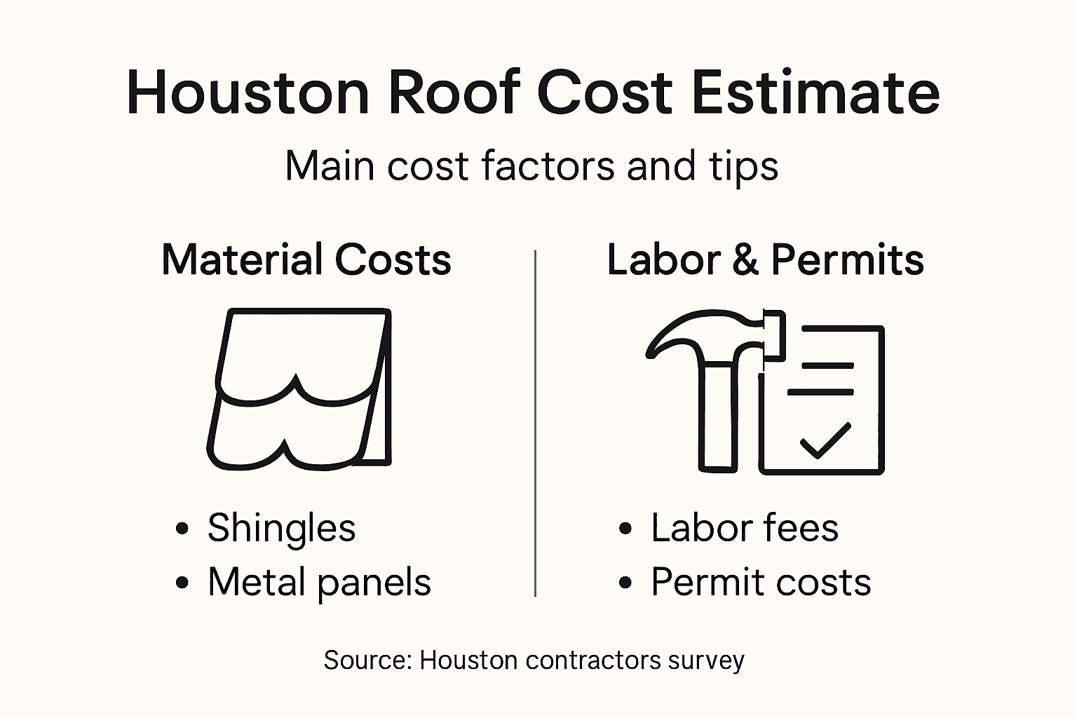 Infographic outlining Houston roof cost breakdown