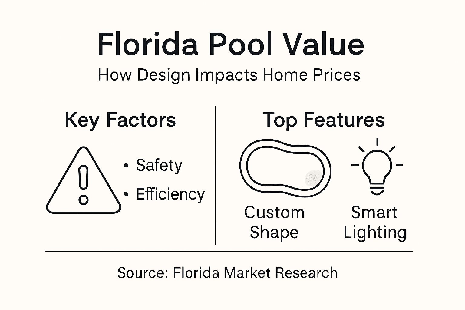 Infographic showing pool design value factors