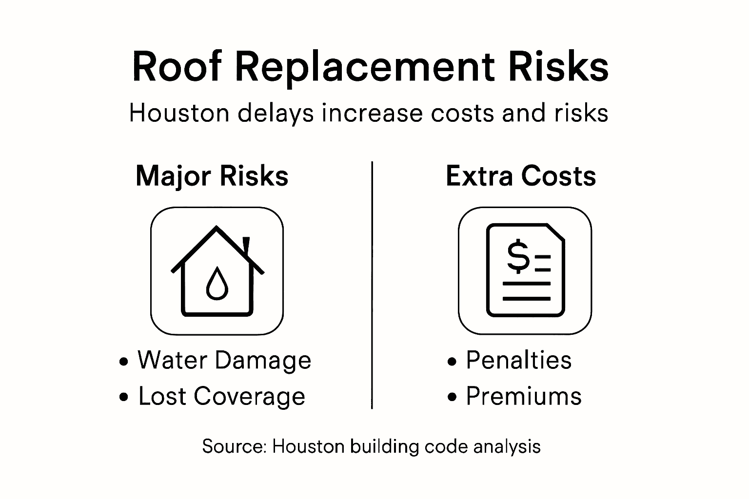 Infographic illustrating financial risks of roof delays