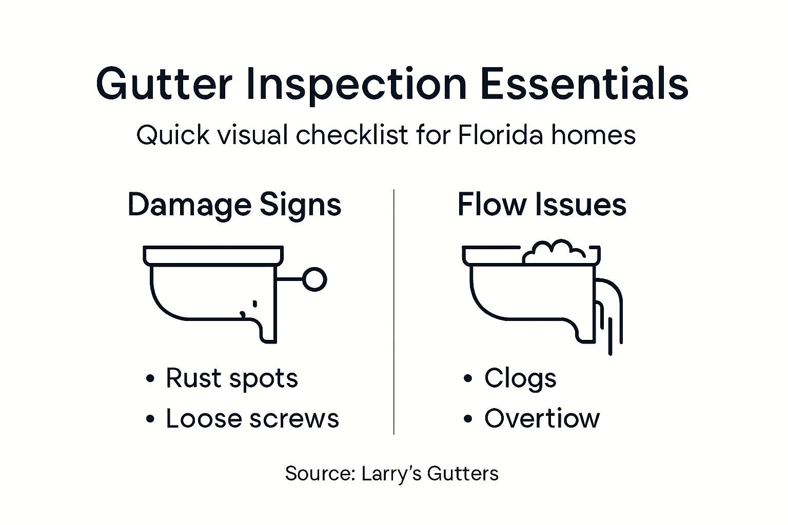 Infographic showing gutter inspection checklist
