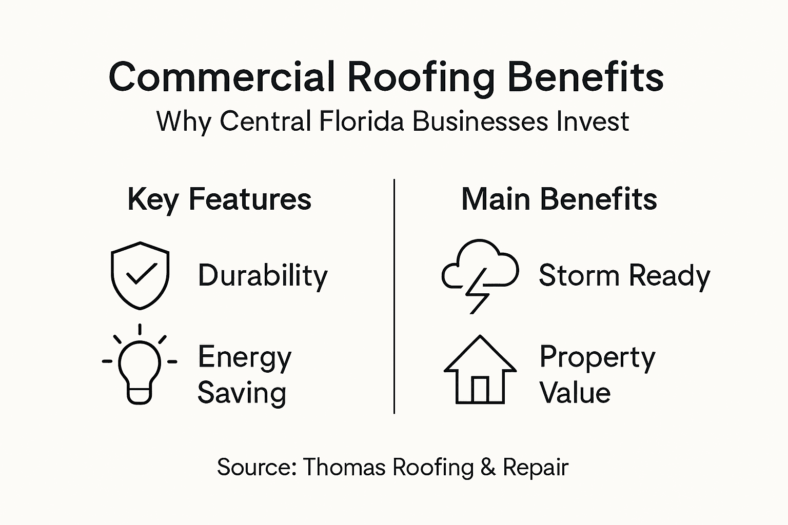 Infographic showing benefits of commercial roofing