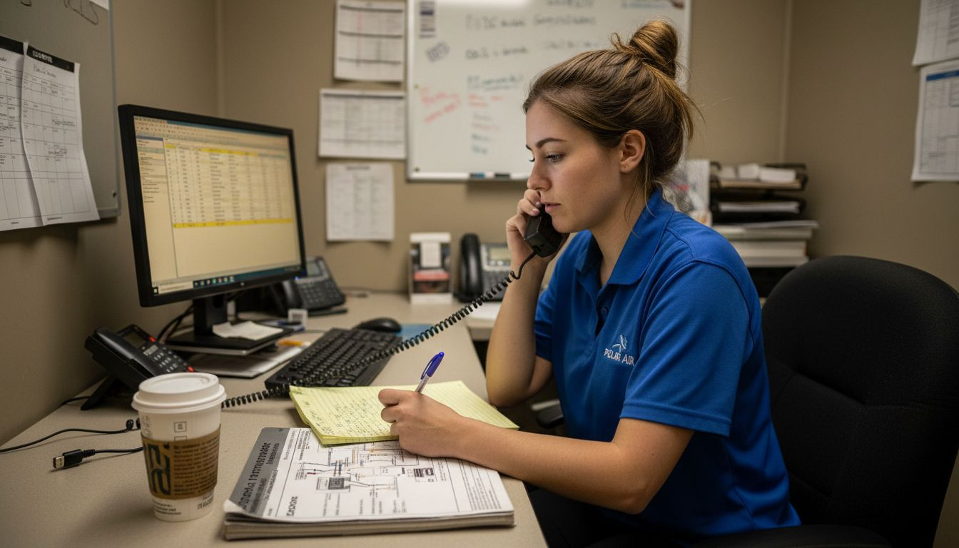 Service coordinator manages HVAC appointments