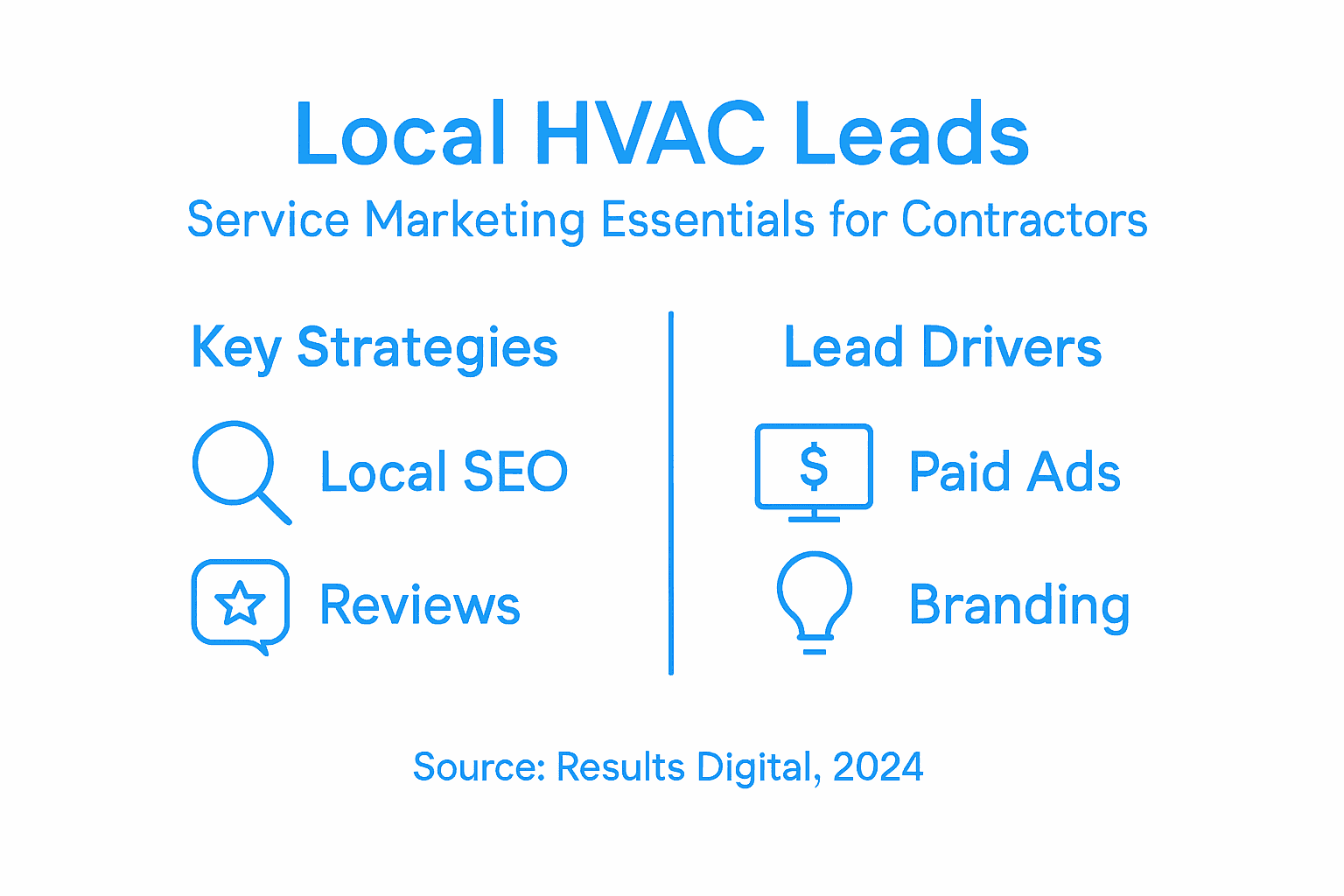 Infographic showing HVAC lead generation strategies