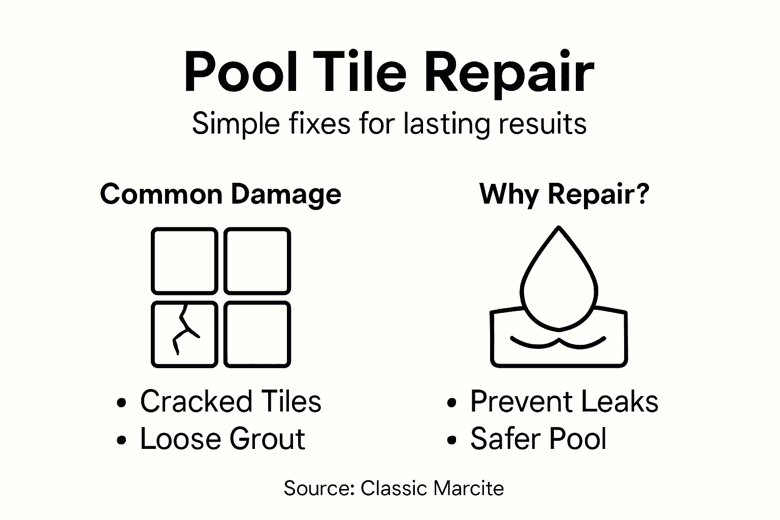 Infographic about pool tile repair basics