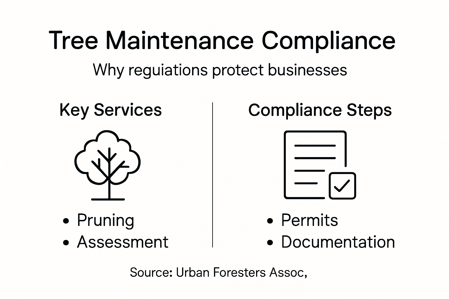 Infographic summarizing tree compliance steps
