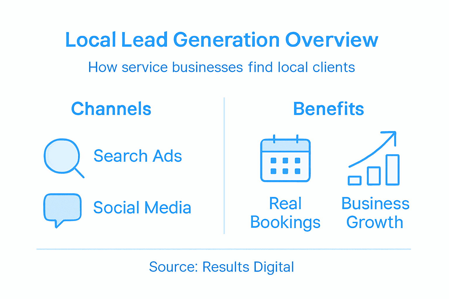 Infographic showing local lead channels and benefits