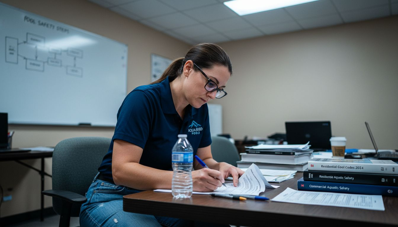 Contractor reviewing safety compliance checklist