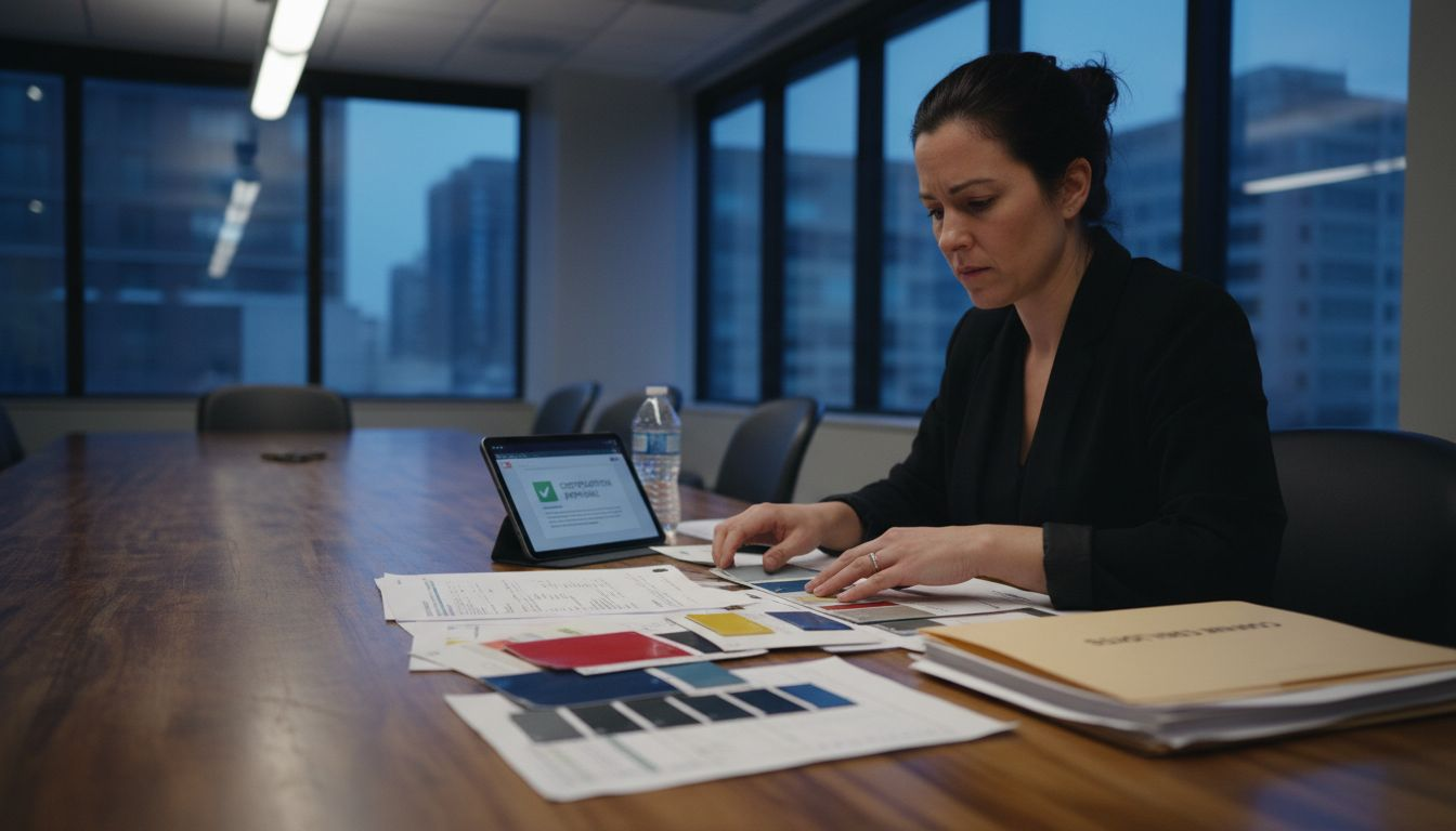 Manager selecting certified coating materials