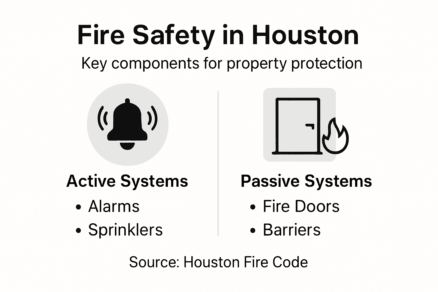 Infographic of Houston fire safety systems