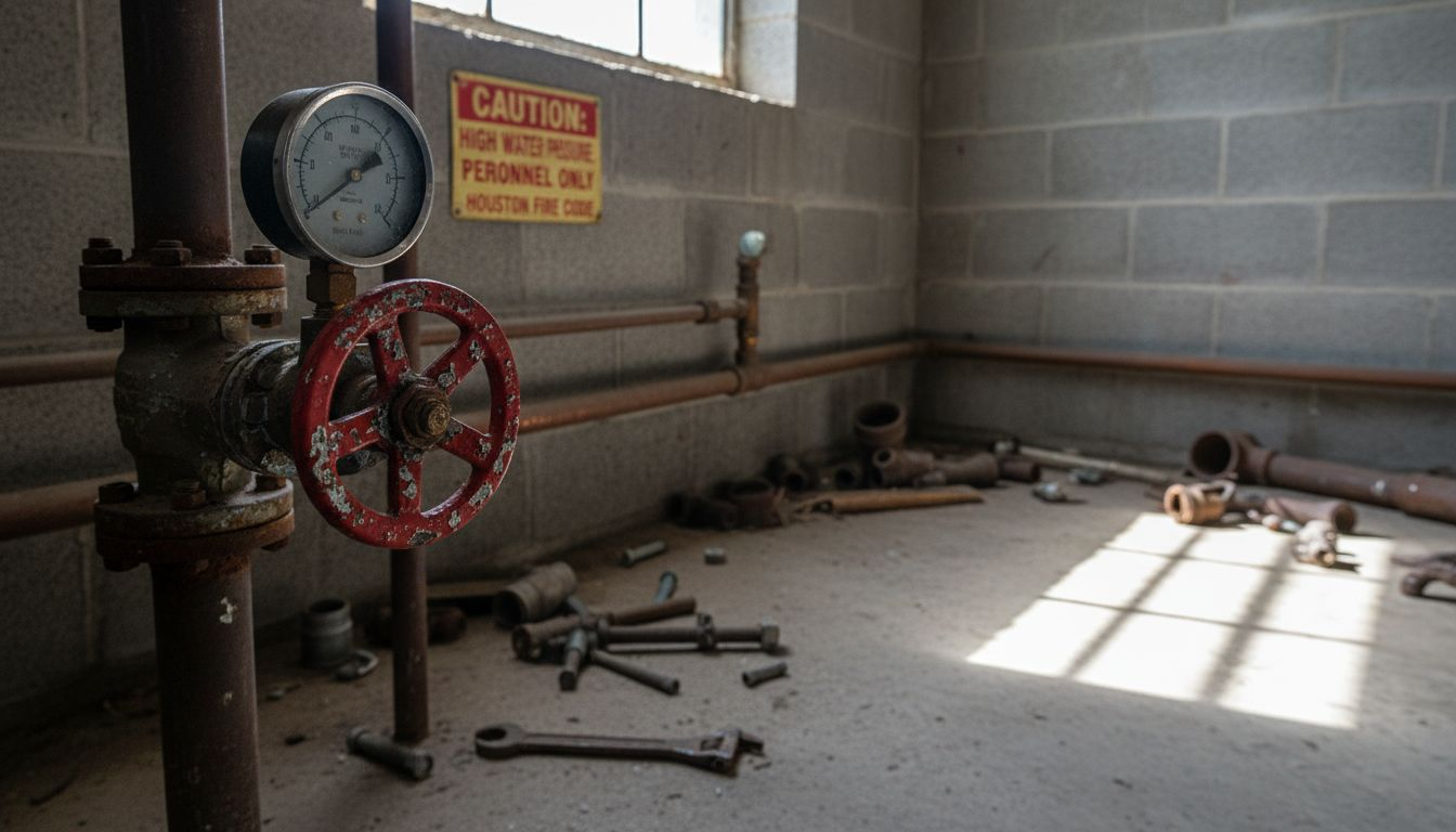Close-up wet pipe fire sprinkler valve