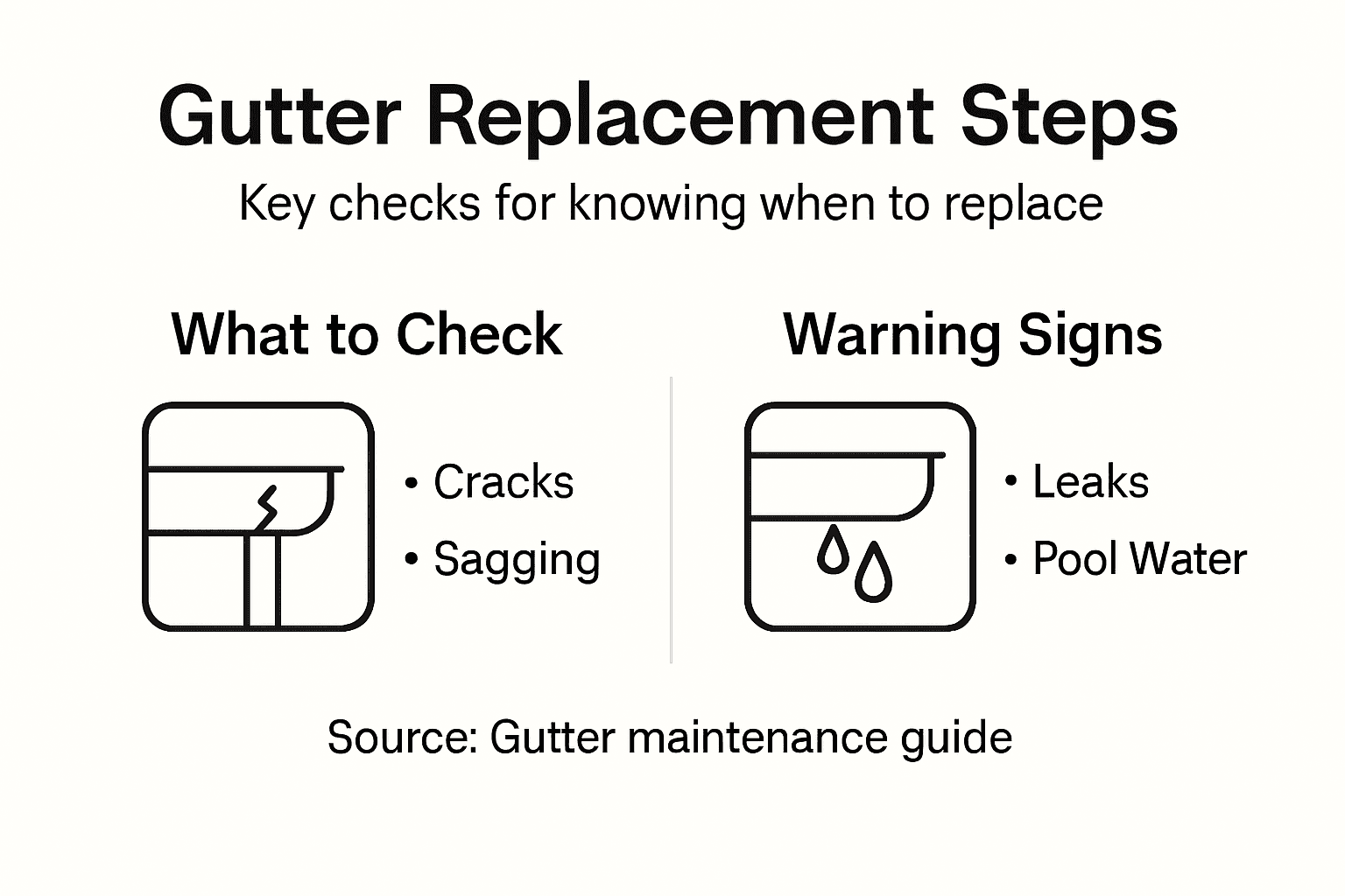 Infographic showing main steps to check gutter condition