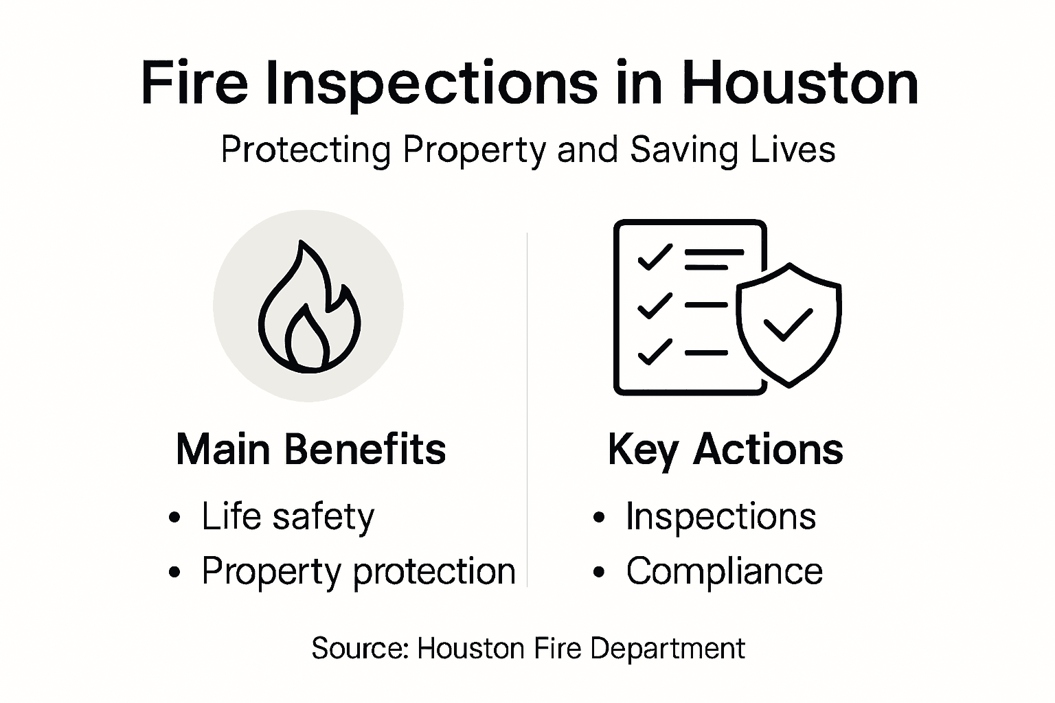 Infographic outlining Houston fire inspection benefits
