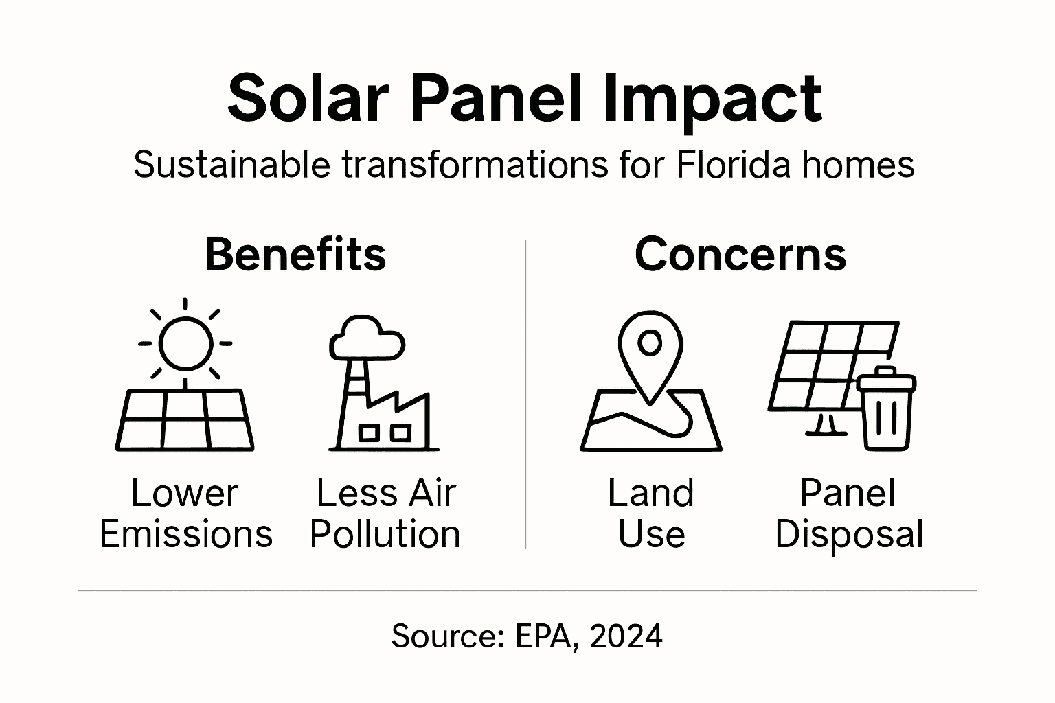 Solar Panels and Sustainability: Transforming Florida Homes 2 Infographic showing solar panel impact in Florida
