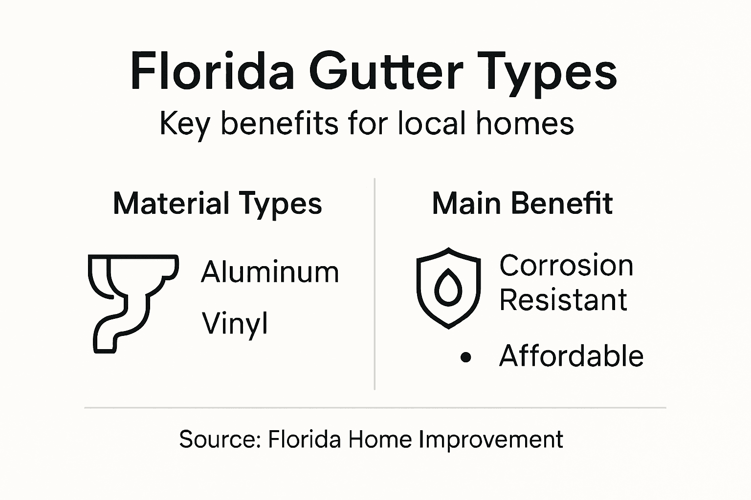 Infographic comparing gutter types and benefits