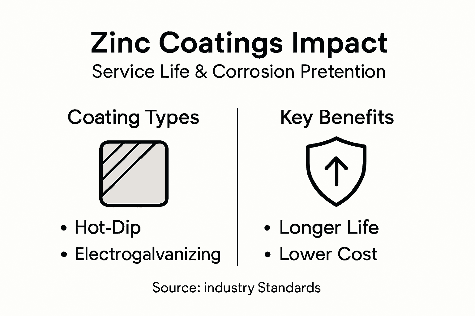 Infographic comparing zinc coatings benefits