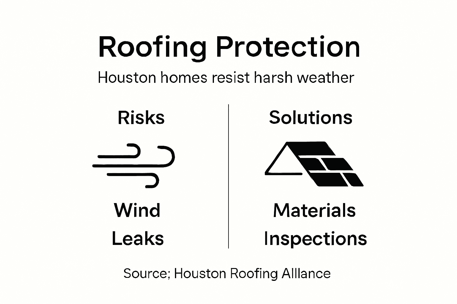 Infographic on Houston roofing risks and solutions